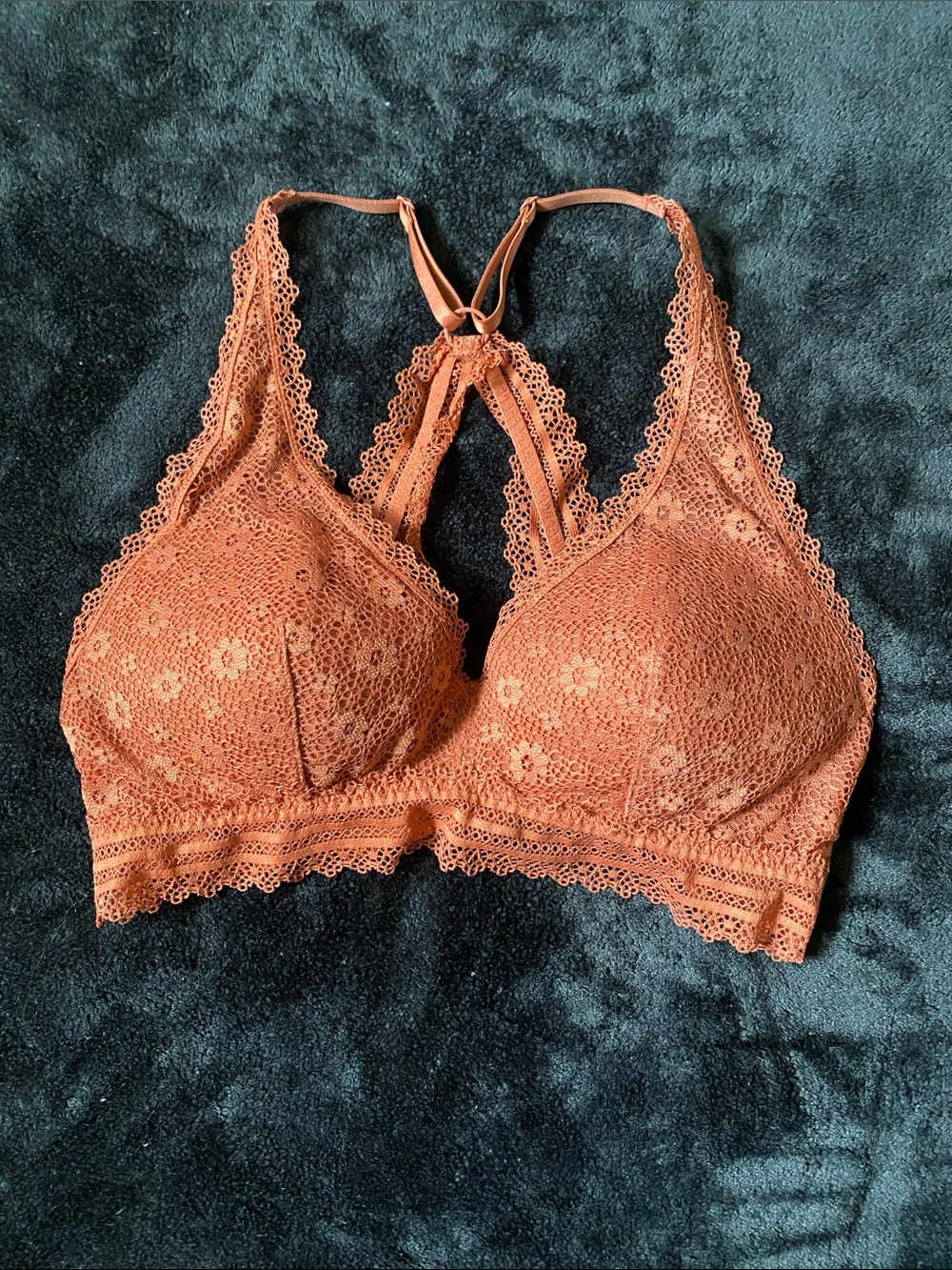 Victoria's Secret Lace Bralette in Rust Orange